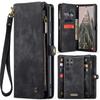 Wallet Case for Galaxy S25 Ultra - Leather/PU, Black, With Lanyard