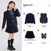 Spring/Summer Kids' British College Style Navy Blue Kindergarten Uniform Set for Performances
