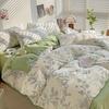 Washed Cotton 4Pcs Dormitory Small Fresh Naked Sleeping 3Pcs Double-Layer Yarn Bed Sheet Quilt Cover