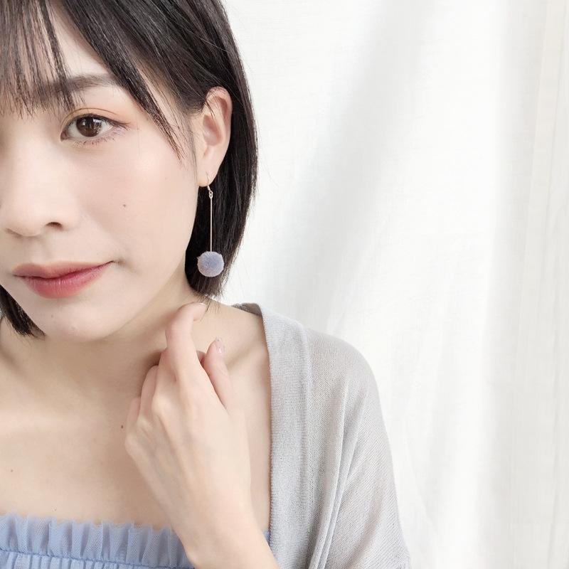 Velvet Fluffy Ball Earrings: Cute Summer Cotton Jewelry Gift for Women