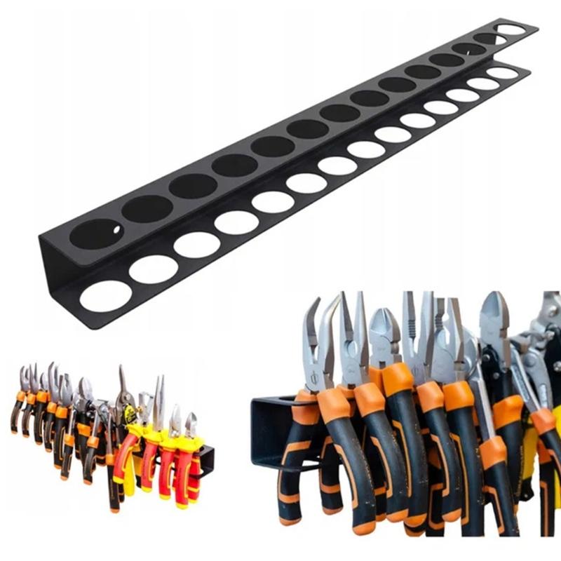 Wall Mounted Tool Organizers Storage Rack For Screwdrivers And Pliers,Steel Workshop Storage Rack With 14 Holes