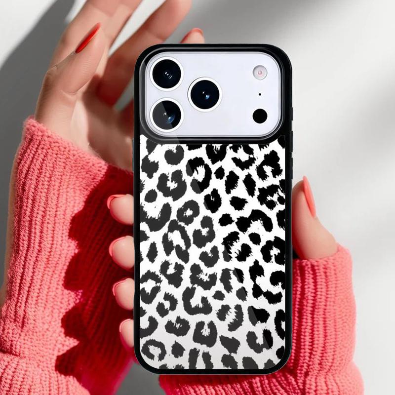 Leopard Skin Phone Case for iPhone 17 16 15 14 13 Pro Max Back Cover for 12 11 Pro Coque