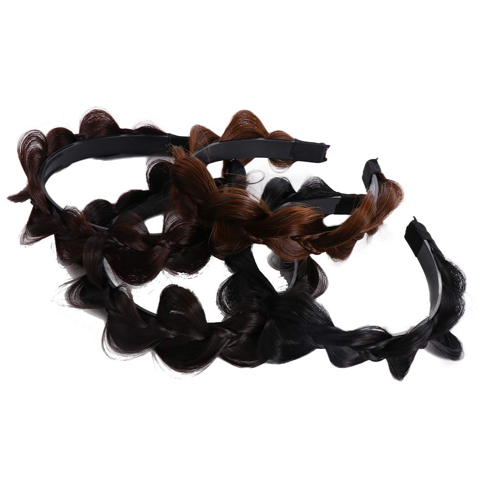 Twist Braided Wash Face Headband Wig Headband Female Hairbands Korean Style Headwear Wide Hair Hoop