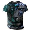 2024 Boutique T-shirt vintage da uomo con stampa 3D di tigre, oversize, a maniche corte, da uomo, alla moda, girocollo, sportiva, manica corta, taglia 6XL