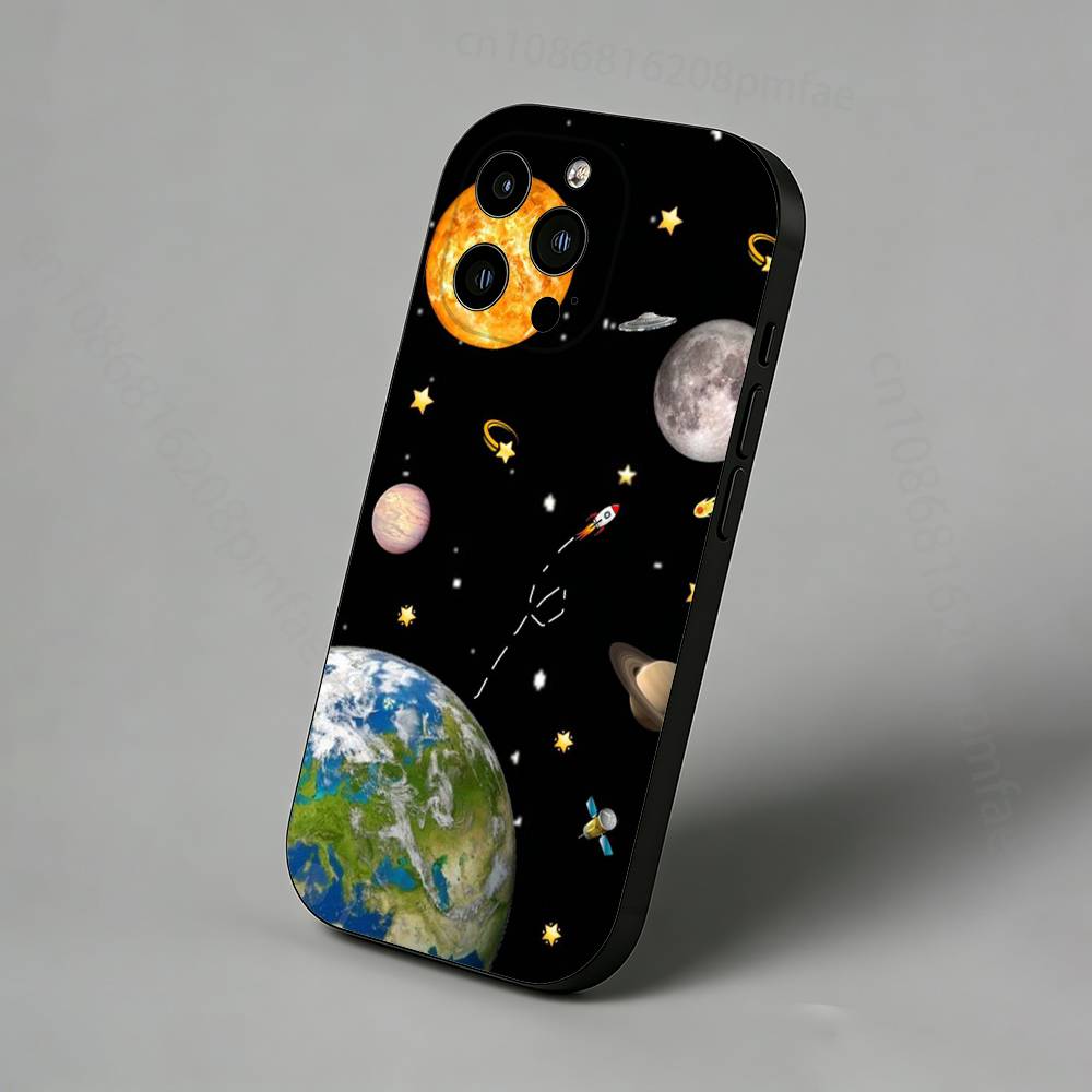 Deep Space Exploration Slim Back Phone Case for iPhone 17,16,15,14,13,12,11 Pro,Max,Plus,X,XS,XR,SE,Mini Protective Cover