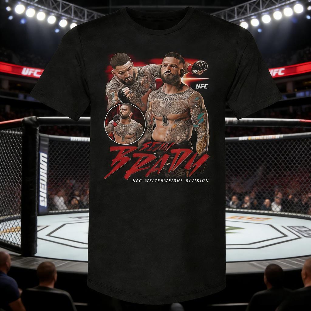 2026 Summer UFC Sean Brady Fighting Graphic Tshirt Women Sports Cotton Short Sleeve Loose Leisure Fitness Shirt Unisex