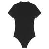 Men Crew Neck Short Sleeve Leotard Undershirt Press Button Crotch Bodysuit Casual Solid Color Skinny Jumpsuit for Daily Wear Layering