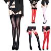 Womens Shiny Ultra-Thin Silky Suspender Tights Sexy Crotchless Oily Bright Shimmery Garters Belt Stockings Pantyhose