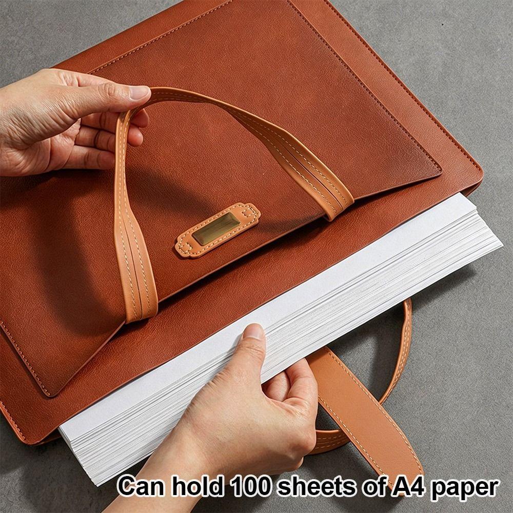 PU Documents Storage Bag Large Capacity Business Bag Durable File Folder  School Office Supplies