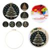 Christmas Tree Stamped Cross Stitch Embroidery Kits with Hoop Cloth Color Thread