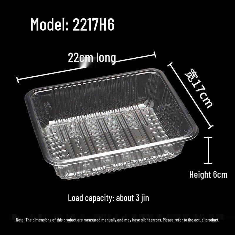 Disposable Transparent Rectangular Fruit Salad Box with Lid for Freshness Preservation