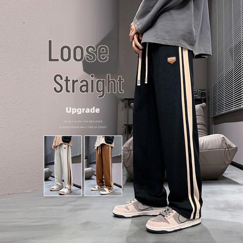 Foss Phil Men's Versatile Loose Fit Casual Wide-Leg Pants