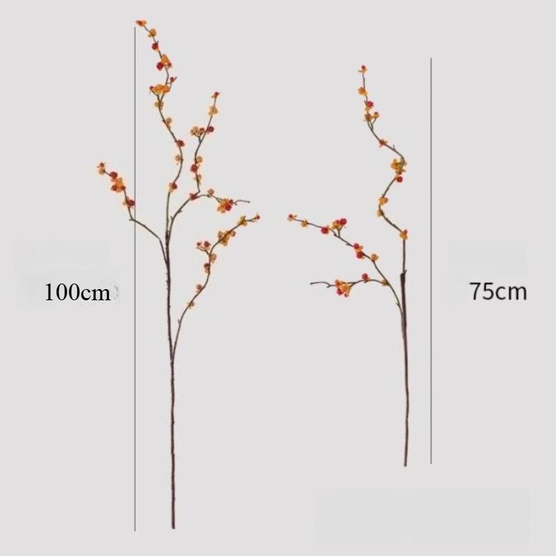 6pcs Artificial Flower Stems Bundle Wealth Fruit Faux Orange Branches Small Persimmon for Home Decor Vase Not Included