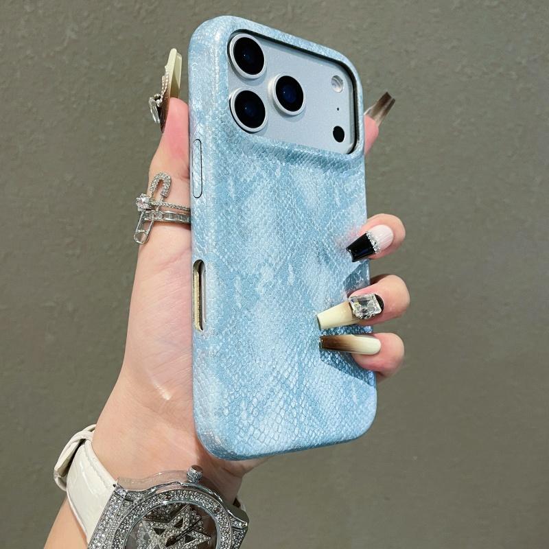 Husă Colorată Strălucitoare din Piele de Șarpe de Lux pentru iPhone 17 16 15 14 13 Pro Max Capac Premium cu Model Imitație Piele de Șarpe Rezistent la Șocuri