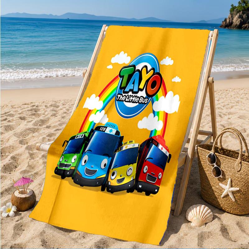 Serviette de Plage Aventure Avec Mateo Le Petit Bus, Séchage Rapide, Facile d'Entretien, Convient aux Vacances Fitness et Plage, Essentiel de Sport