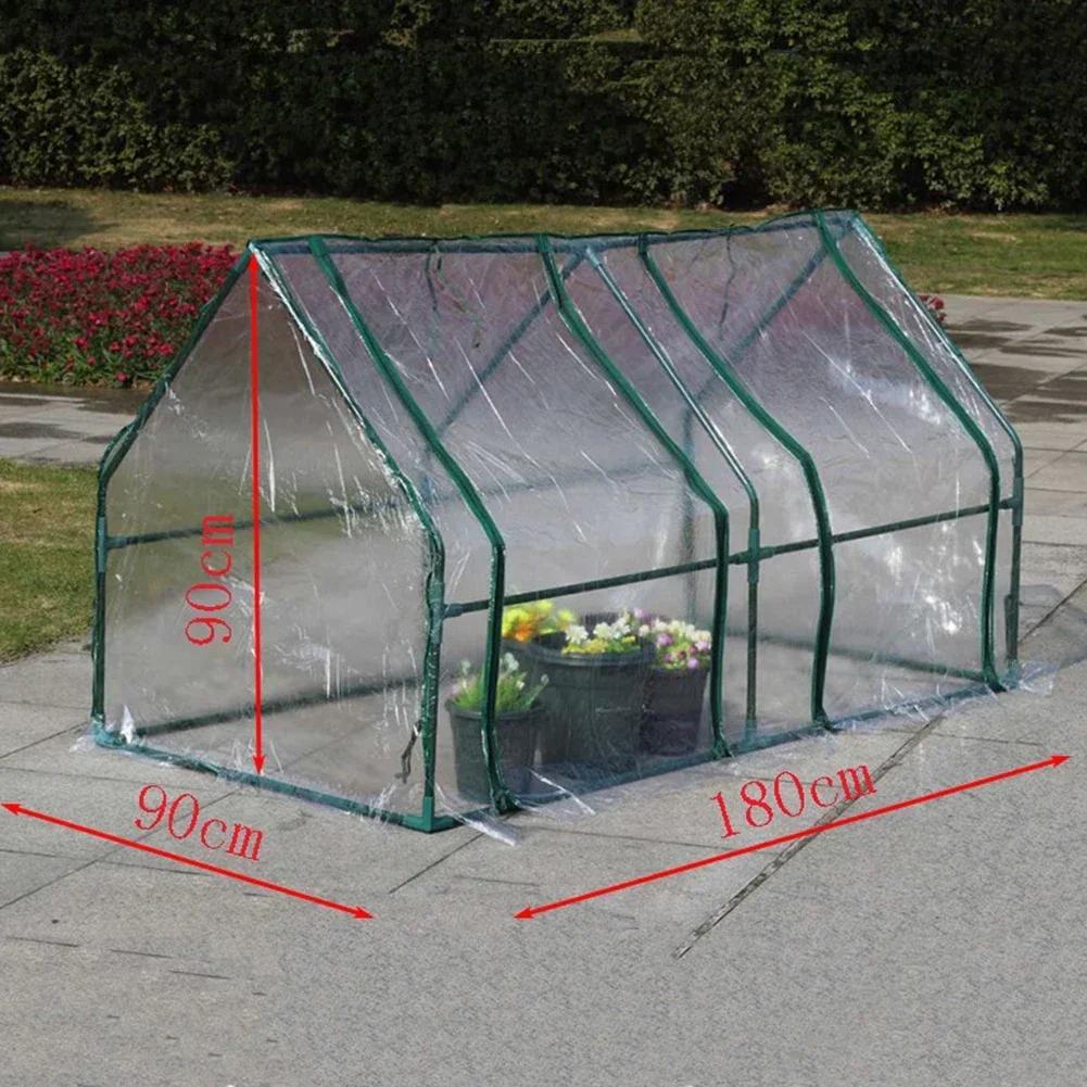 Outdoor Greenhouse Bottomless Flower Bed Clear Tent Without bracket Heat Preservation Cover Garden Raised Bed GalvanizedPortable