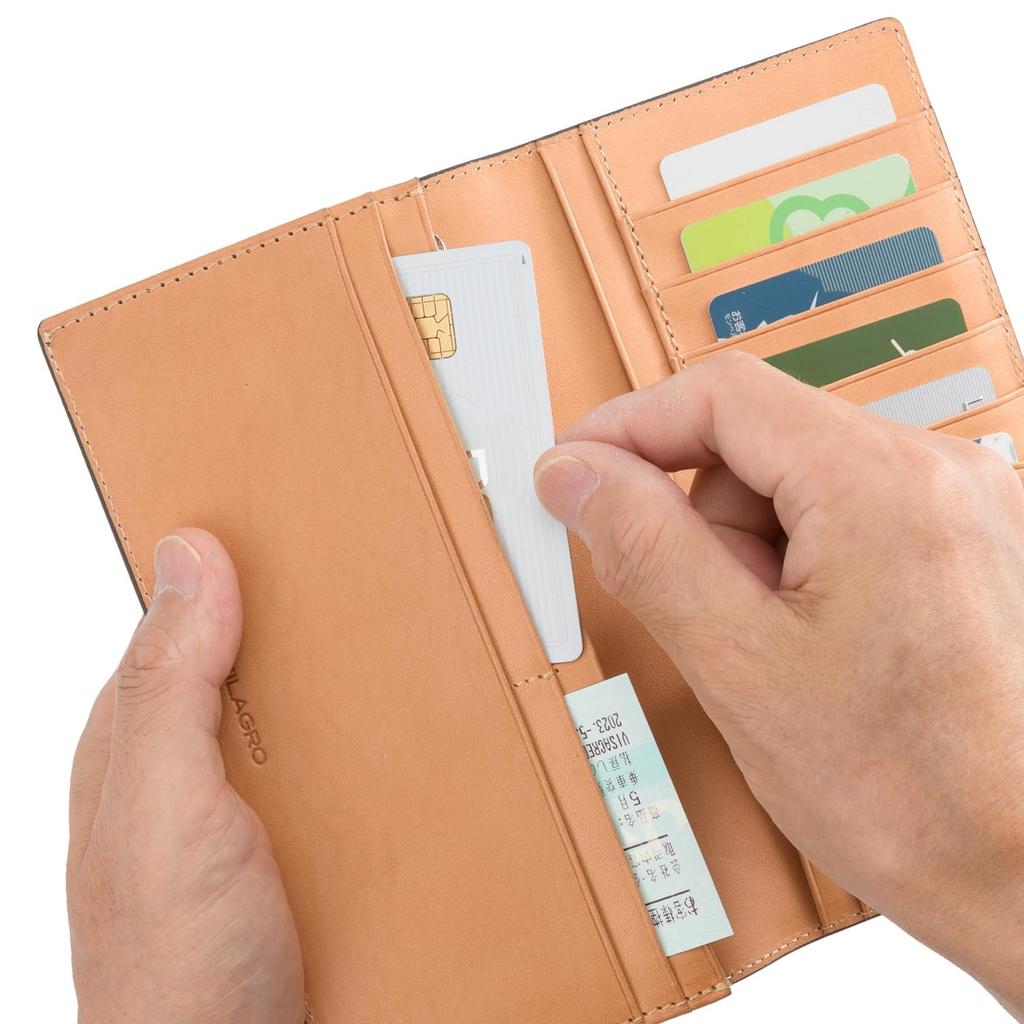 Milagro Bonaudo Palmerato Kožená Dlouhá Peněženka Dlouhá Peněženka Tenká Kompaktní Peněženka na Mince Karty Pravá Kožená [MILAGRO] (Pánská kožená peněženka)