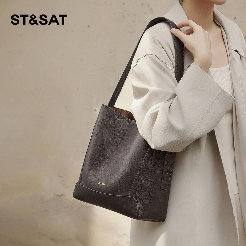 Женская сумка-тоут с большим объемом, в форме ведра, для субботы