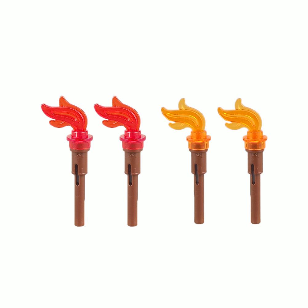 DIY Mini-Flammenwerfer Waffe Lagerfeuer-Fackel Wachturm Ziegelstein Zubehör für Baustein-Figuren