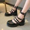 Fashion Brand New Design Goth Summer Sandals Women Platform Chunky High Heels Female Shoes Punk Thin Band 2025 Fashion Shoes For Woman