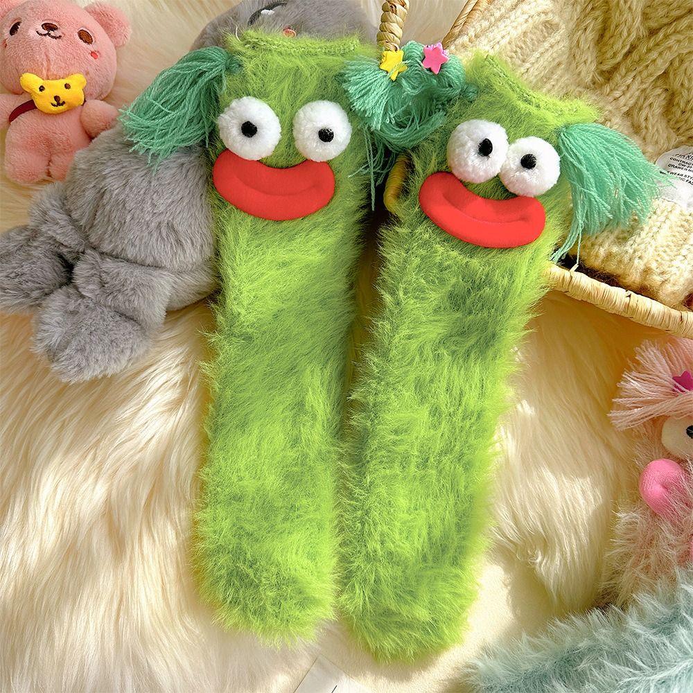 Tassels Funny Tube Socks Plush Furry Plush Sock Cute Coral Fleece Socks  Girls