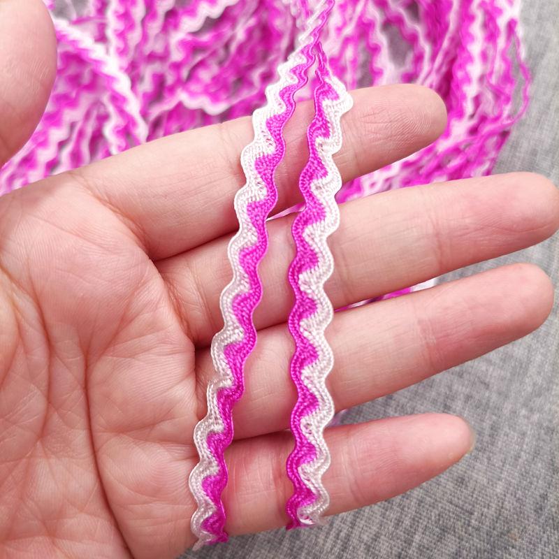 5mm S Şeklinde İki Renkli Dalga Desenli Kavisli Kemer DIY Giyim Aksesuarları için Denizci Dantel Şerit