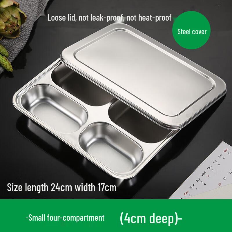 Chahua 304 Stainless Steel 4-Compartment Meal Tray