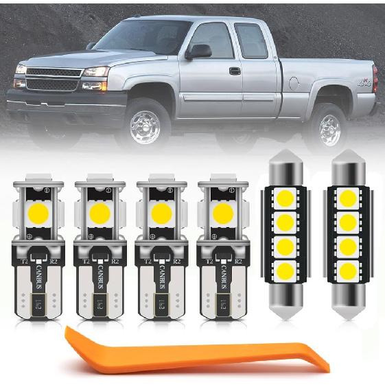 

12pcs LED Interior Light Bulbs Kit for Chevy Silverado 2007 2008 2009 2010 2011 2012 2013 LED Map Dome Cargo Lights Super Bright 6000K White LED White Silverado 1999-2006