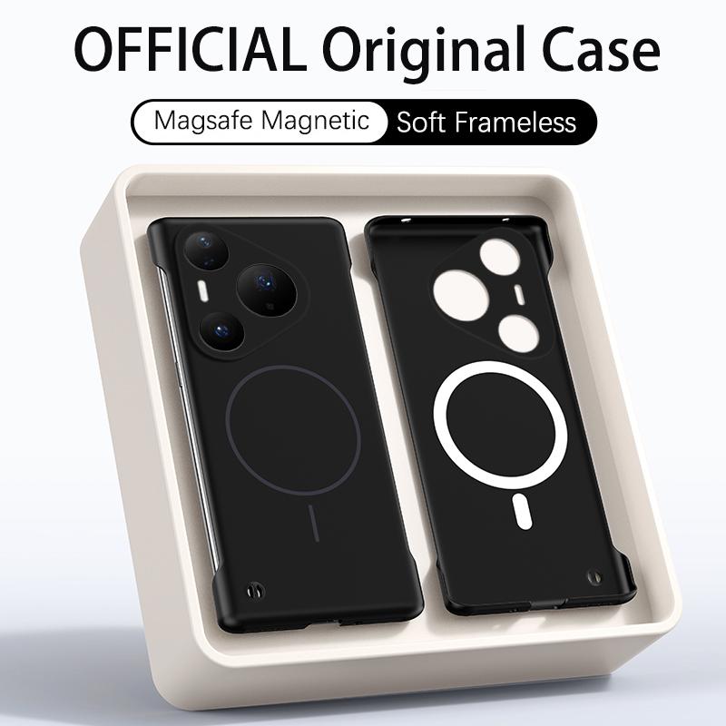 Ultra Thin PC Matte Frameless Case For Huawei Pura 80 70 Ultra P60 P50 P40 Mate 70 60 50 40 30 Pro Magnetic Shockproof Cover