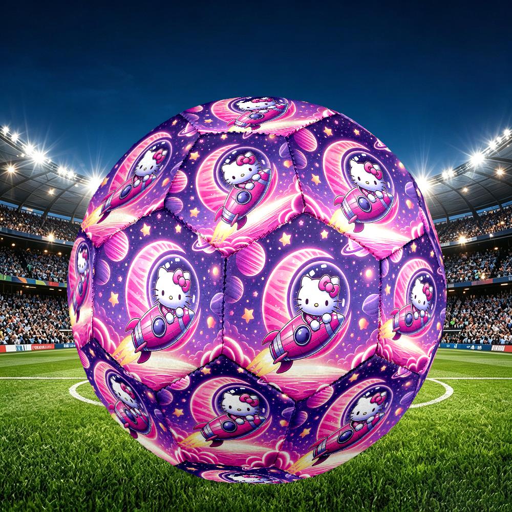1pc Hello Kitty Pattern Football, Size 5 Soccer Ball Outdoor Athletic Training Ball, Unique Style, Exquisite Holiday Gift