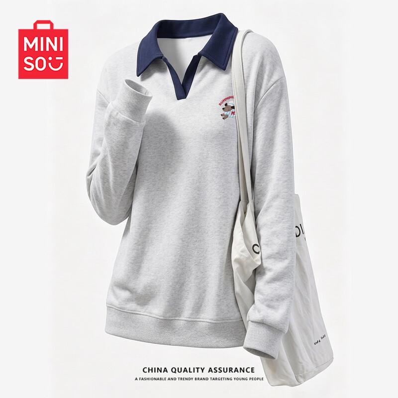 Women's Casual POLO Collar Long-Sleeve Pullover Sweatshirt