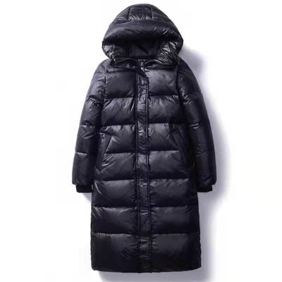 Glänzend Parkas Outwear Frauen Langarm Revers Lange Winter Warm Halten Parkas