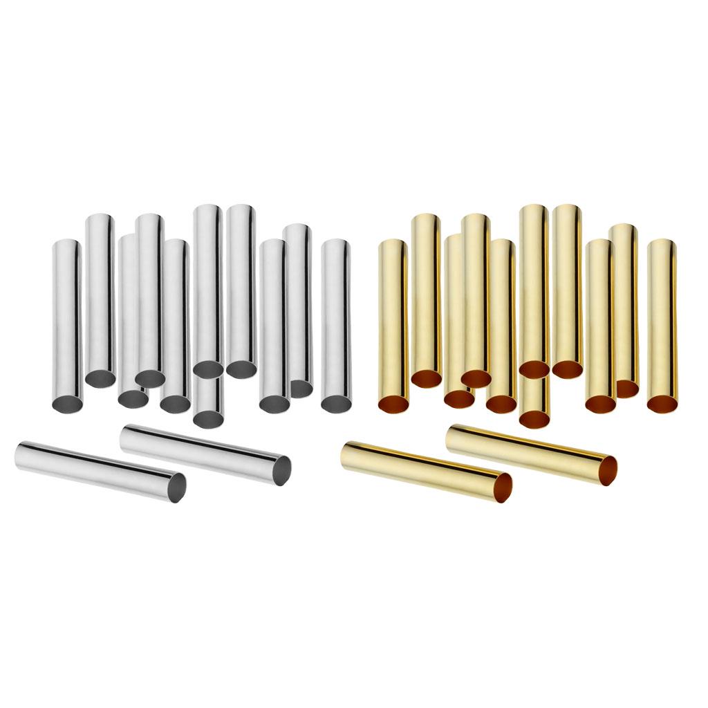 100 ks měděné rovné hladké dlouhé trubkové korálky 30 mm, 4 mm zlaté