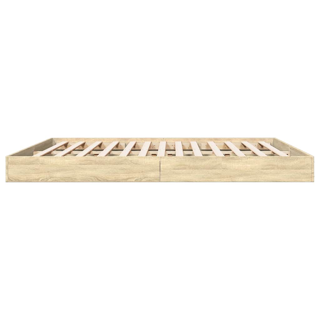 VidaXL Bettgestell ohne Matratze Sonoma-Eiche 180x200 cm Holzwerkstoff
