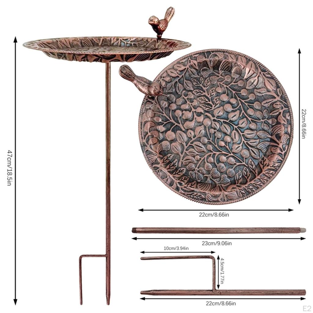 Outdoor Bird Bath Design Feeder Easy to Install Stable Gift Birdfeeder Bowl with Stake for Lawn