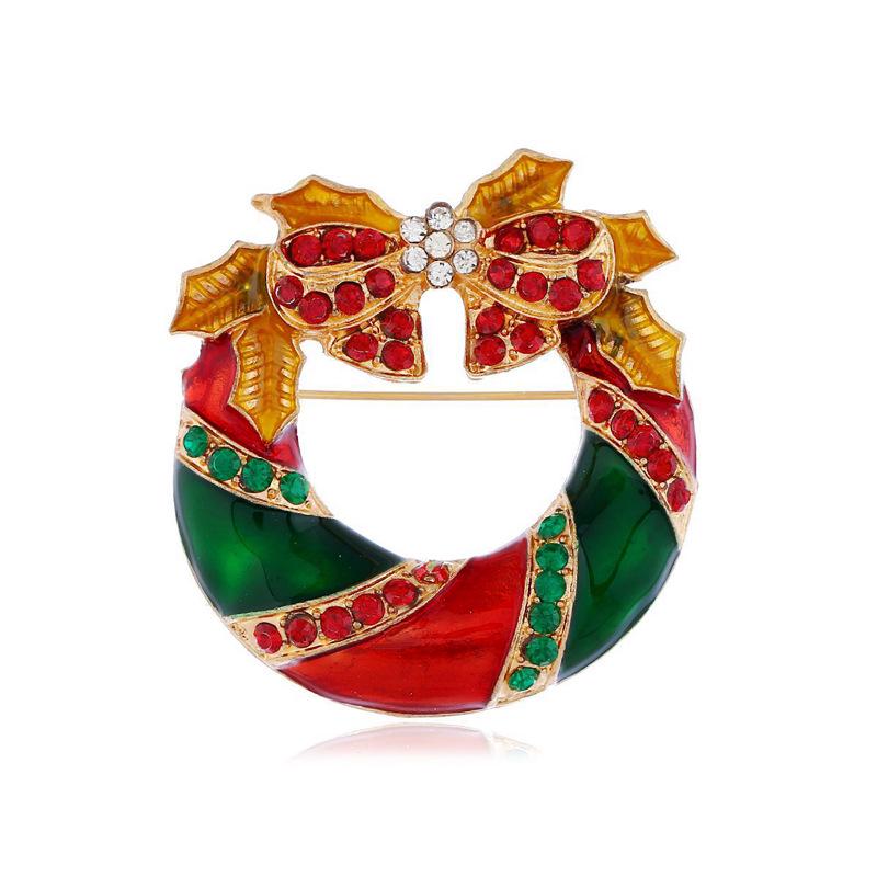 Creative Fashion Brooch: Flying Broom Girl, Smiley Pumpkin, Flower Wreath, Red Scarf Snowman – Christmas Series