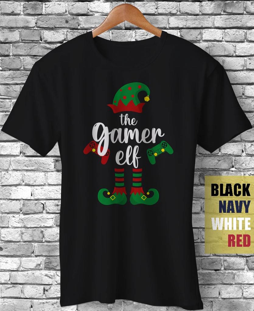 The Gamer Elf Christmas Family Matching Pajama Party Funny T-Shirt Xmas Gift Tee