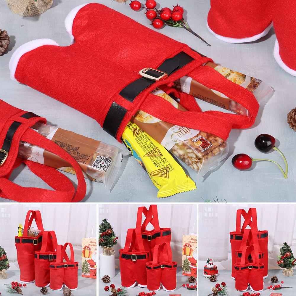 Merry Christmas Suspender Trousers Candy Bag Xmas Gift Bags Wine Bottle Holder Santa Claus Pants