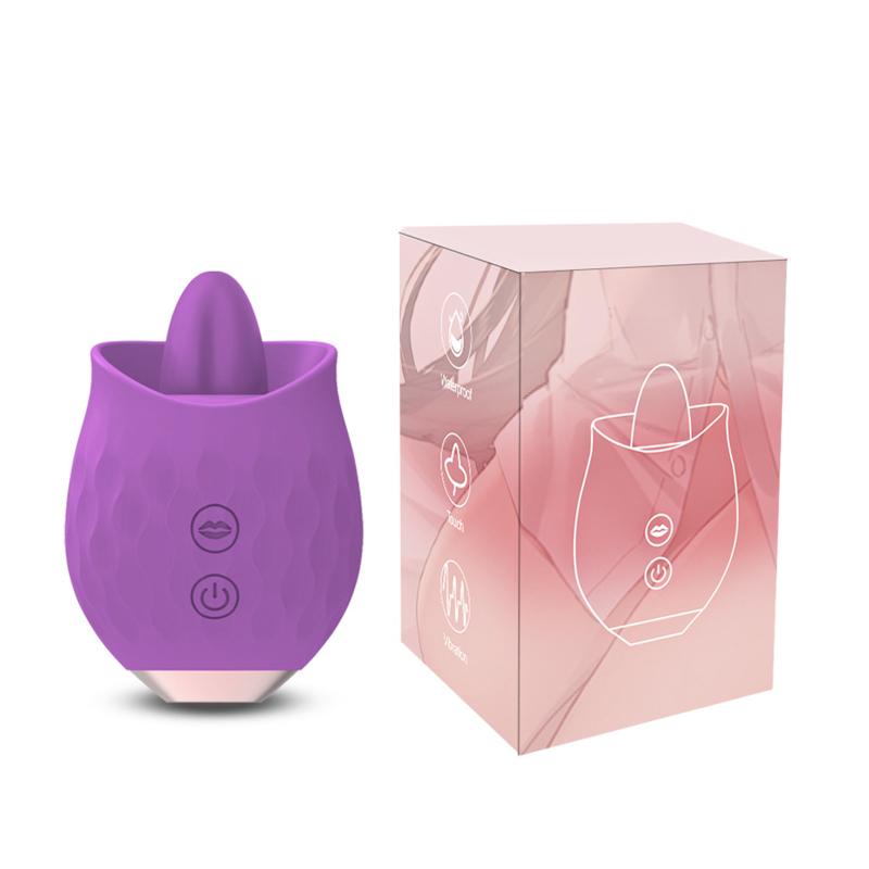 Female Silicone Tongue Lick Vibator Toy Masturbator 10 Modes Waterproof Low Noise Clitoris