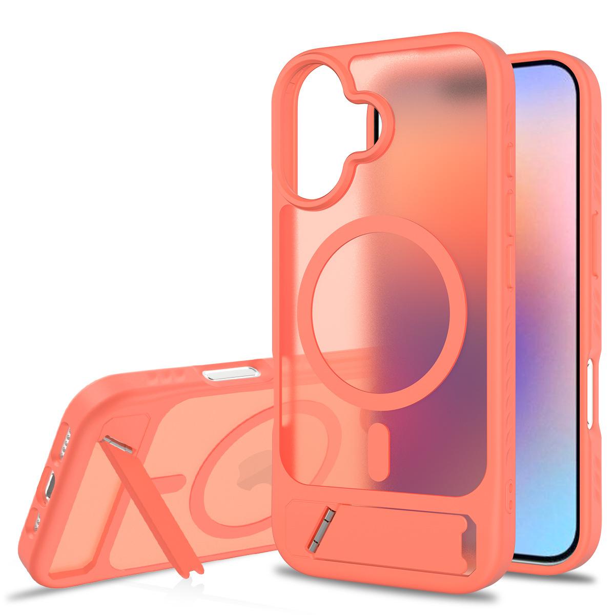 

New for Apple 17 Built-in Stand Magnetic Phone Case Anti-fall Two-in-one Skin-feel 16promax Phone Case For iPhone 14 Plus