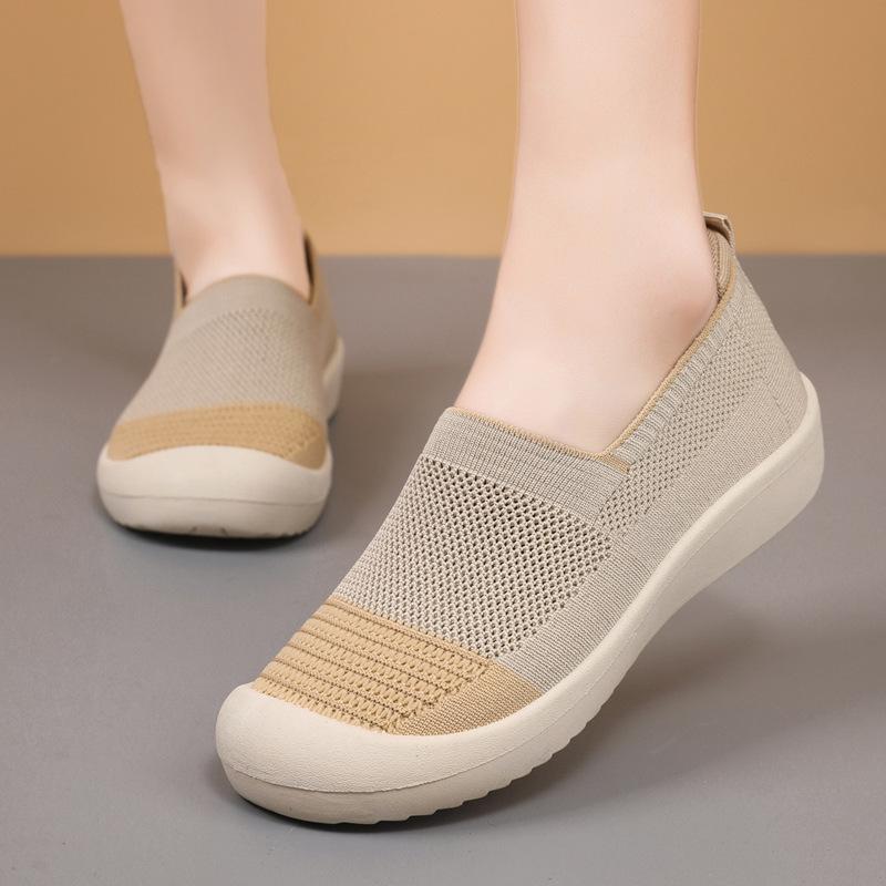 

Летние новые легкие однопедальные туфли для женщин среднего и пожилого возраста, дышащие и универсальные сетчатые туфли, тканевые туфли 41