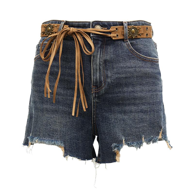 VEROMODA Women s Washed Distressed Fringe Denim Shorts XL