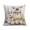 Rustic Easter Egg Floral Pillowcase Printed Polyester 40/45/50Cm Throw Pillowcover Decorative Sofa Cushion Pillowslip Home Decor