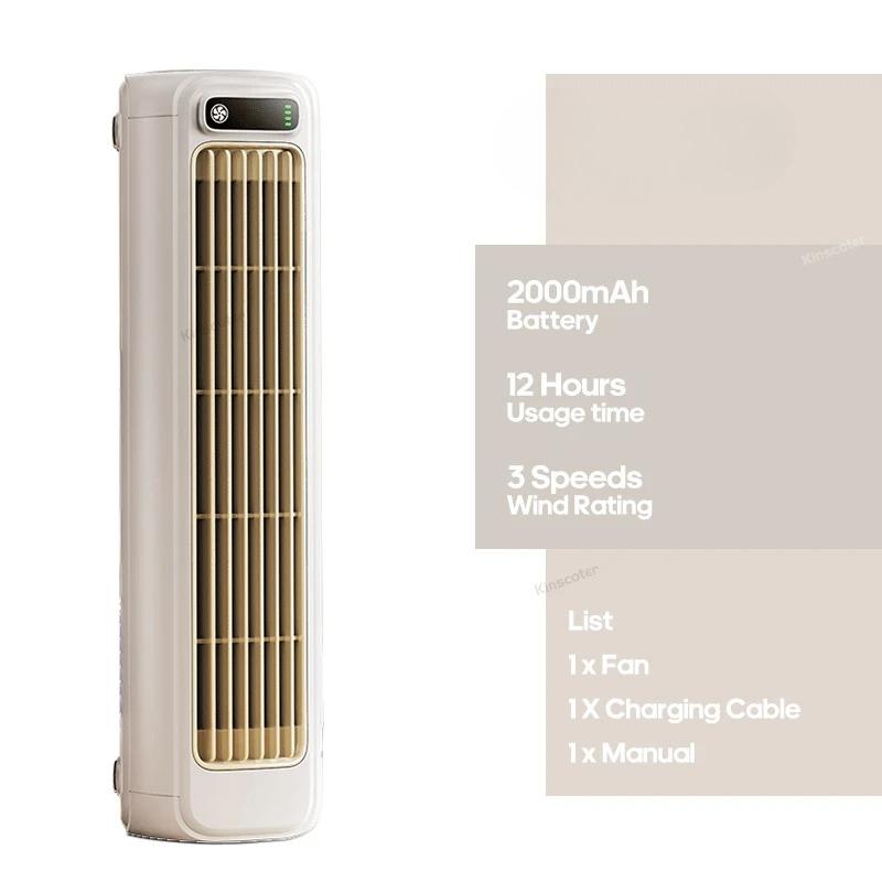 3 Speeds Desktop Air Conditioner Fan No Drilling Cooling Rechargeable Wall Mount Fan Silent for Home Kitchen Bathroom
