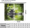 Zen Stone Blackout Curtains   Asian Japanese Green Bamboo Black Zen Stone Relaxing Window Drapes   for Bedroom Living Room 42" W X