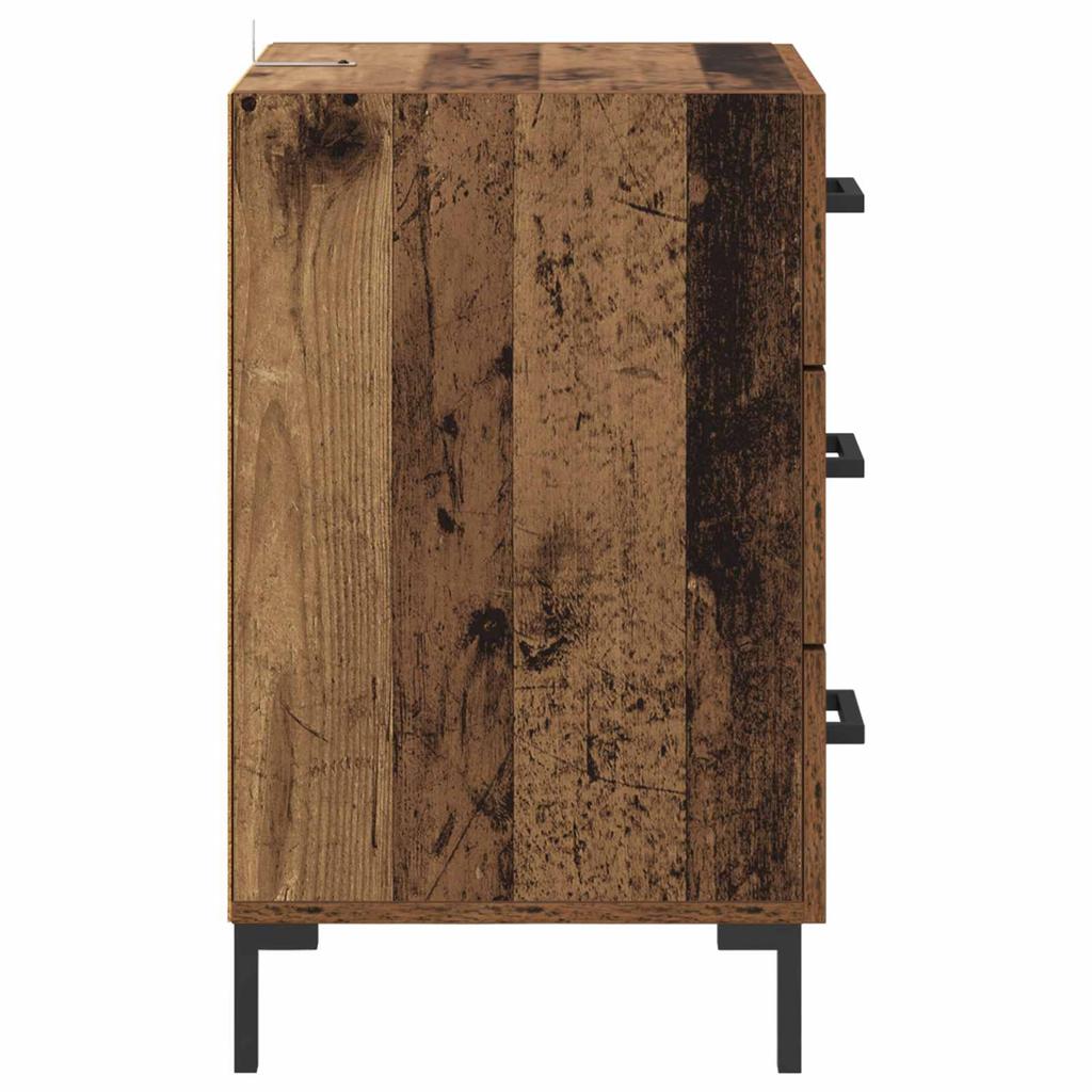 Nightstand with Drawers Rustic Wood Look 40 X 40 X 66 Cm Engineered Wood