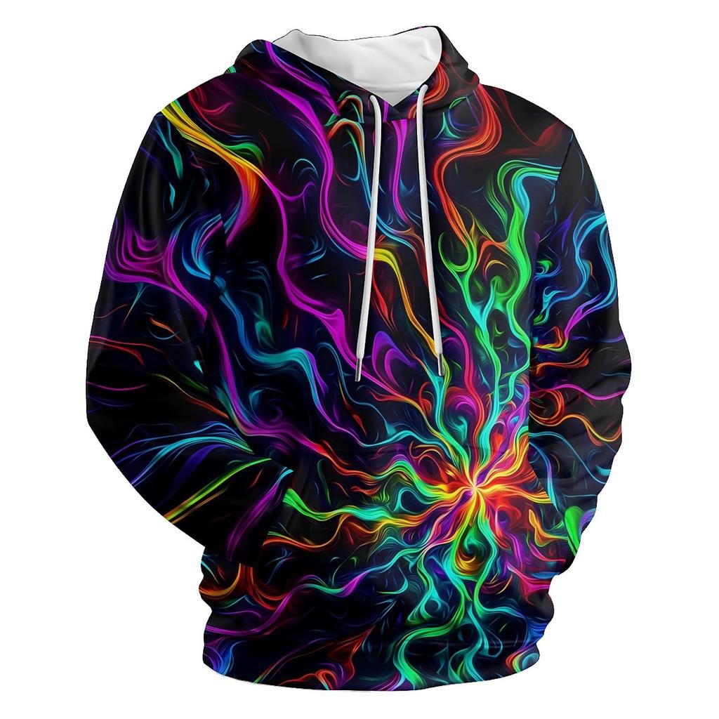 Amasnay Blue Flame Wolf Hoodies 3D Print Graphic Pullover Hooded Sweatshirt Hoodies with Big Pockets