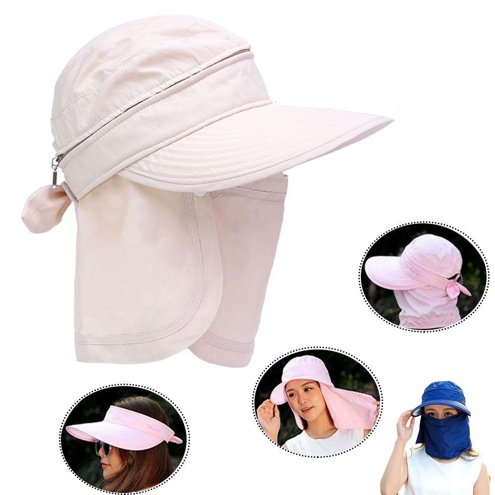 Fashion UV Protection Fisherman Cap Face Neck Cover Zipper Bucket Hats Removable Baseball Cap Summer