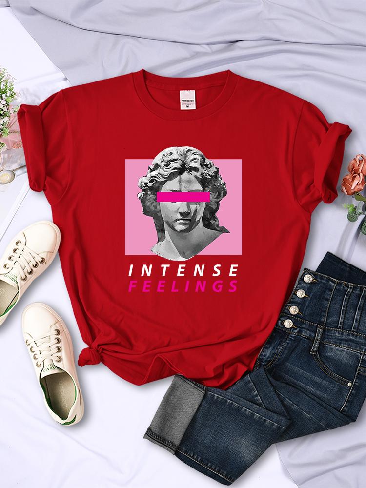 

Intense Feelings Funny Hot Sale T-Shirts Women Fashion Casual Clothing Summer Breathable Tee Clothing Hip Hop Personality Tshirt L