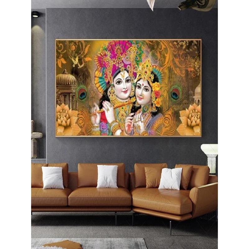 Radha Krishna  Buddha Canvas Art Prints  Modern Wall Decor for Living Room Unframed
